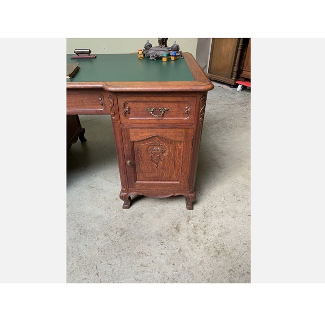 Antique Art Nouveau Double-Sided Desk, 1910 For Sale - Image 4 of 14