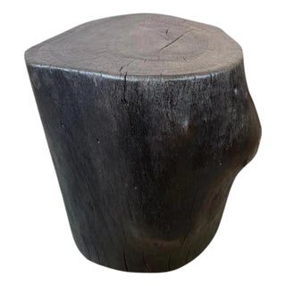 Andrianna Shamaris Charred Lychee Wood Side Table For Sale