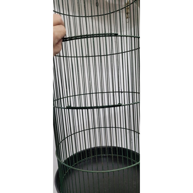 1960s Hendryx Style Cylinder Bird Cage on Hairpin Legs For Sale - Image 6 of 10