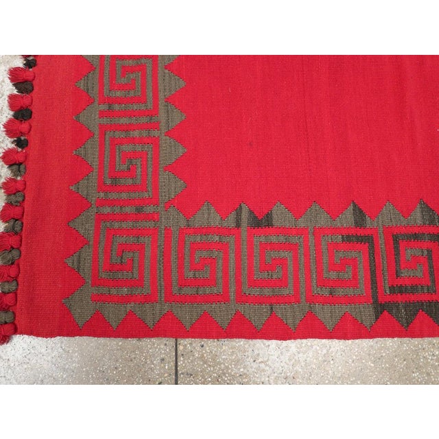 Textile Mid-20th Century Handmade Turkish Flatweave Kilim Accent Rug For Sale - Image 7 of 10