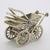 1980s Vintage Italian Handmade Genuine Silver Stroller Miniature Dollhouse Figurine For Sale - Image 5 of 10