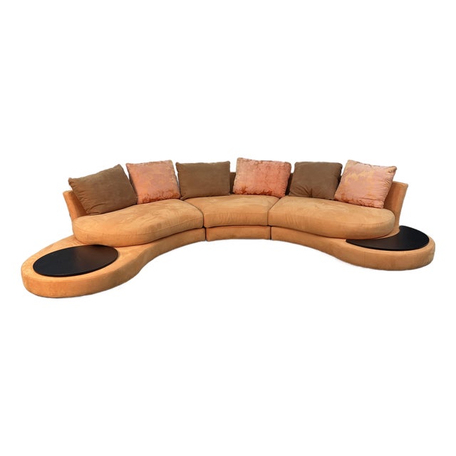 Italian Multi-Sectional Suede Couch by Roche Bobois For Sale