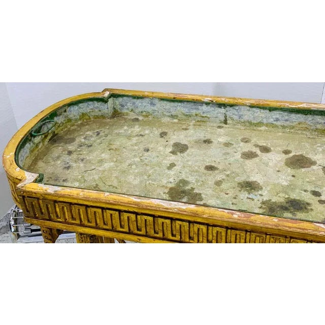 19th Century French Giltwood Swinging Putto Marble Top Table/ Ferner For Sale - Image 12 of 13