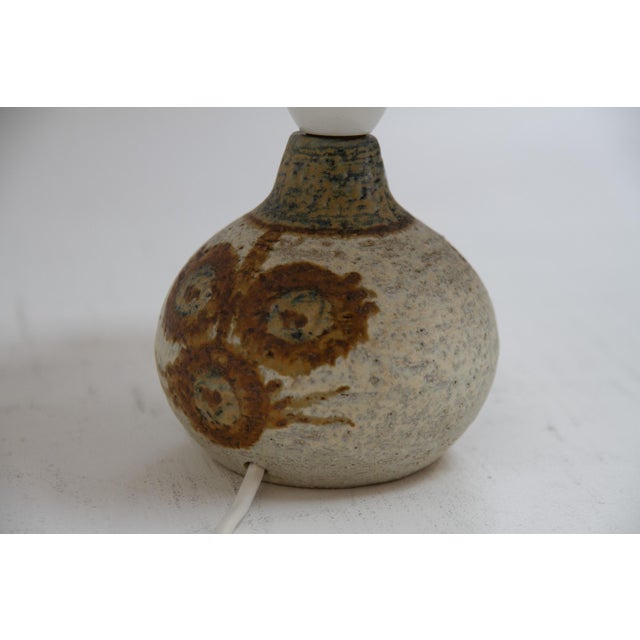 1970s Small Danish Modern Brown Ceramic Table Lamp by Søholm, 1970s For Sale - Image 5 of 14