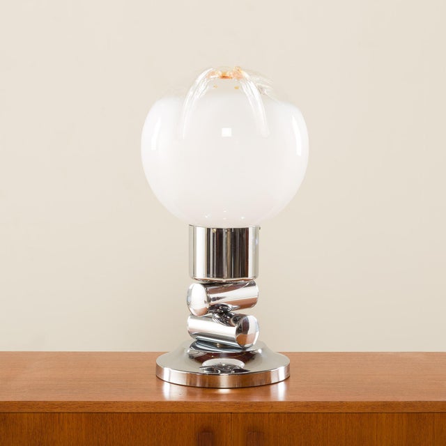 Mid-Century Modern Space Age Table Lamp from Av Mazzega, Italy, 1970s For Sale - Image 3 of 6