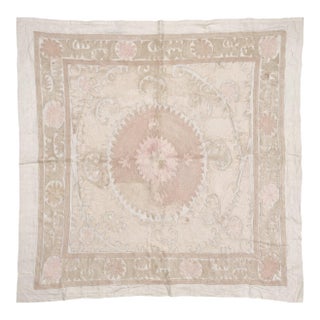 Suzani Textile Wall Art - Bohemian Embroidery 4'7'' X 5'1'' For Sale