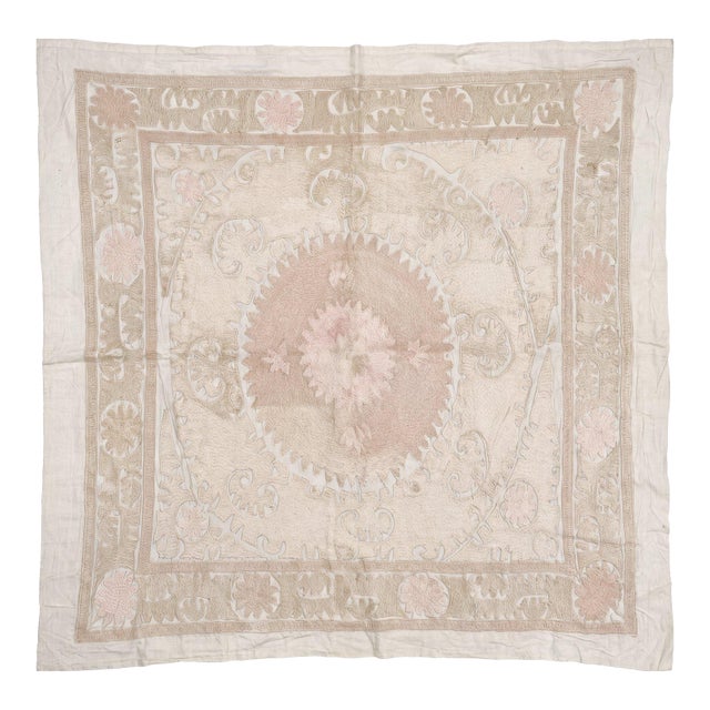 Suzani Textile Wall Art - Bohemian Embroidery 4'7'' X 5'1'' For Sale