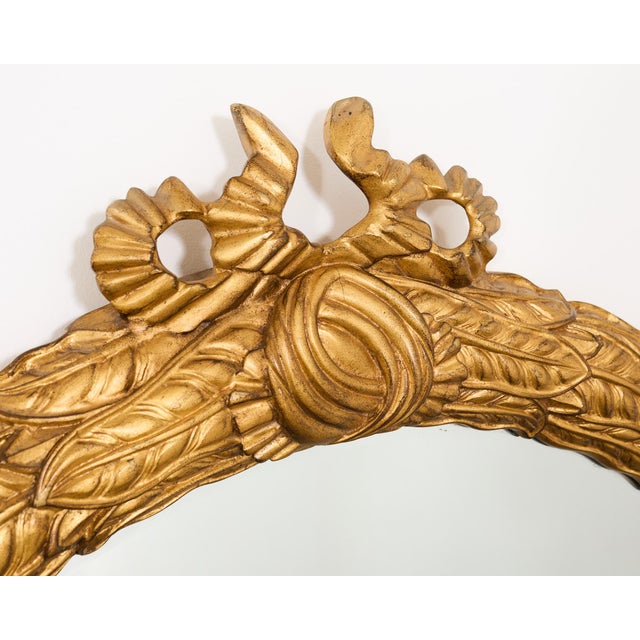 Ferguson Copeland Large Ferguson Copeland Giltwood Lauren Wreath Mirror 4 Ft For Sale - Image 4 of 17