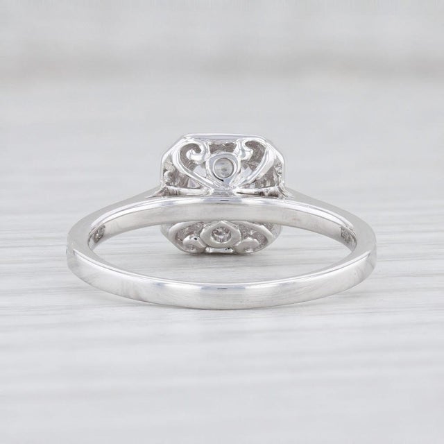 New Beverley K Semi Mount Diamond Halo Engagement Ring 14k Gold Sz 6.5 Princess For Sale - Image 4 of 7