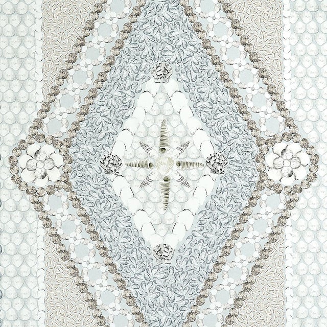Schumacher Schumacher X Mary McDonald Shell Grotto Panel B in Seafoam For Sale - Image 4 of 6