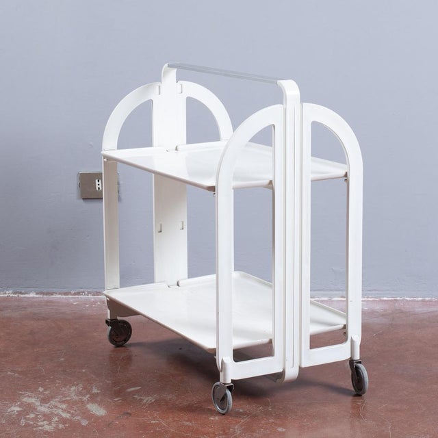 Vintage Guzzini food trolley measures 43 x 64 x h 76.5 Category. Guzzini style trolleys. Dimensions: height 76.5 cm. Width...