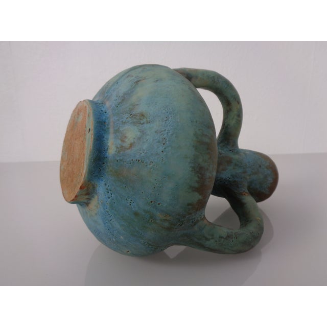 German Studio Ceramic Handle Vase by Lu & Gerd Grove, Lübeck, 1960s For Sale - Image 16 of 18