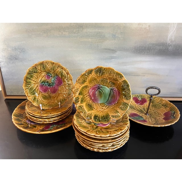 Mustard Sarreguemines French Serving Set of 16 For Sale - Image 8 of 12
