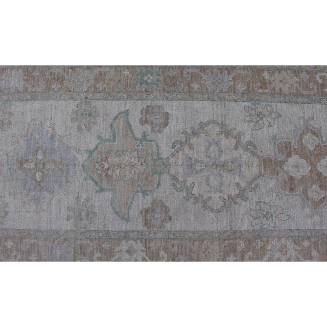 Hand-Knotted Very Long Oushak Runner by Keivan Woven Arts, 3'2" X 19'6" For Sale - Image 9 of 13