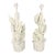 1990s Hand Carved Wood Cactus Lamps Finished in White Plaster - A Pair For Sale