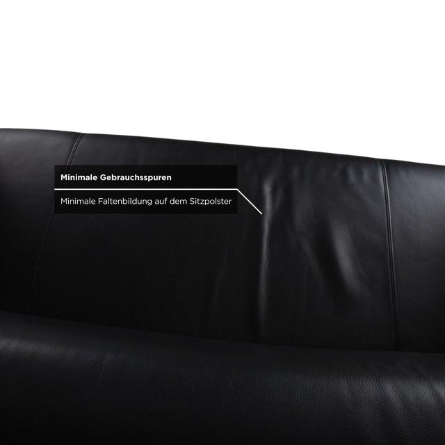 Black 322 3-Seater Sofa in Black Leather from Rolf Benz For Sale - Image 8 of 14