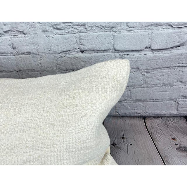Turkish 16 x 24 Hemp Pillow Turkish Cushion Natural White Pillow Cushion Cover For Sale - Image 3 of 4