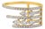 Luxury Multi-Row Diamond Open Cigar Cocktail Ring Size 5.5 in 14k Yellow Gold For Sale