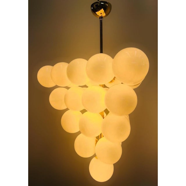 Not Yet Made - Made To Order 21st Century Italian Grappolo Polished Brass Glossy White Murano Glass Chandelier by Fabio LTD For Sale - Image 5 of 7