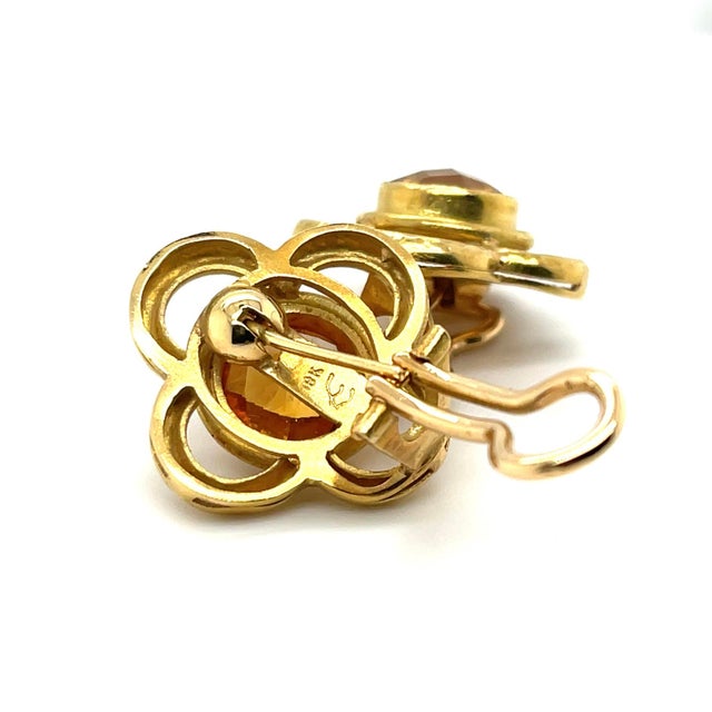 Elizabeth Locke 18k Yellow Gold & Citrine Earrings For Sale - Image 4 of 4