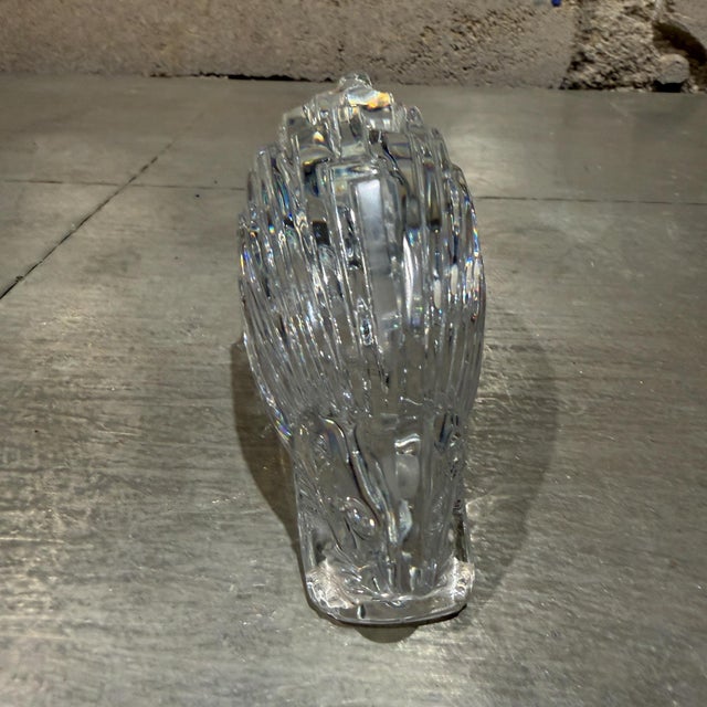 Postmodern Baccarat Clear Crystal Porcupine Hedgehog Figurine Paper Weight Post-Modern For Sale - Image 3 of 10