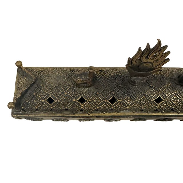 Mid-20th Century Tibetan Hand-Crafted Bronze Incense Burner For Sale - Image 9 of 9