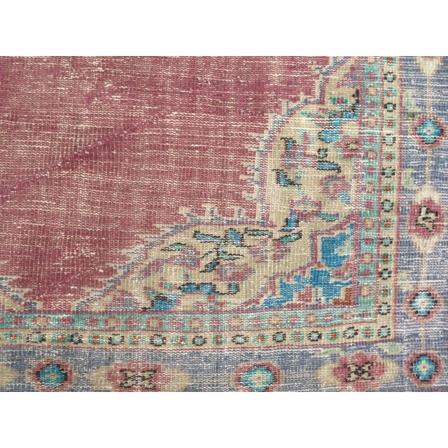 1960s Vintage Oushak Rug - 60"x98" For Sale - Image 9 of 13