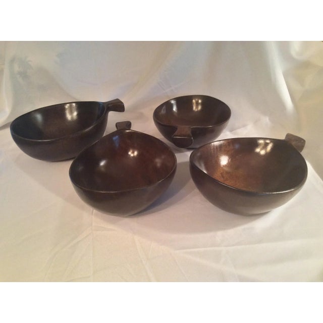 Mid-Century Modern David Auld Mid Century Hand Carved Bowls - Set of 4 For Sale - Image 3 of 13