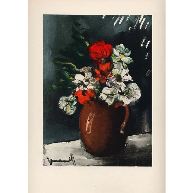 Modern 1958 Vlaminck Lithograph 40 Anemones For Sale - Image 3 of 3