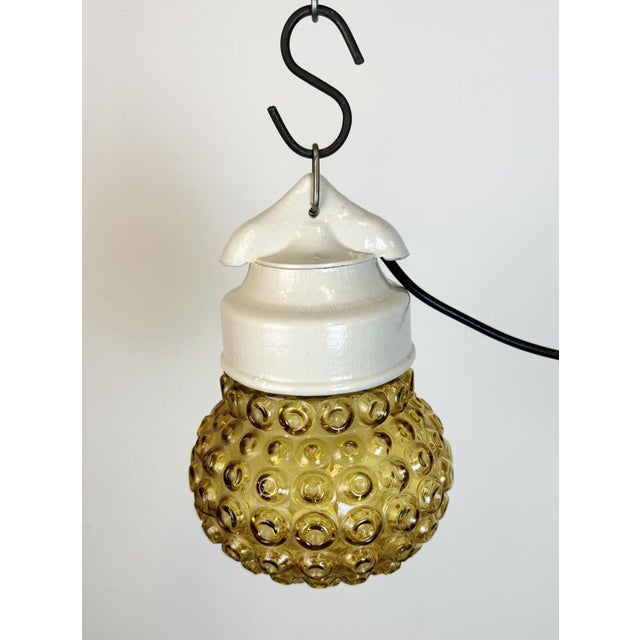 White Vintage White Porcelain Pendant Light, 1970s For Sale - Image 8 of 15