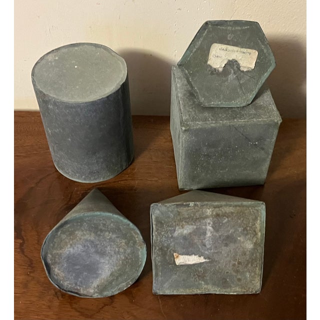 Collection of English Geometric Forms or Architectural Models in Zinc For Sale - Image 11 of 12