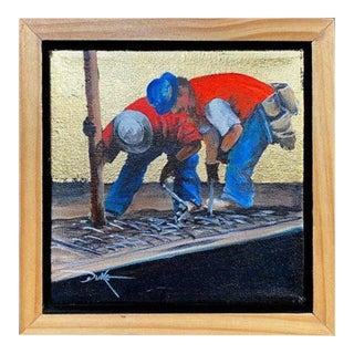 Duke Windsor, Impressionist Figurative Acrylic Painting, "It Takes a Team" For Sale
