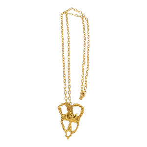 Christian Lacroix Gilt Metal Lace Pendant Necklace