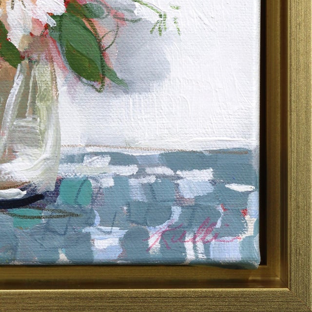 2020s That One Vintage Tablecloth - Abstract Floral Still Life Mixed Media Original Artwork by Kellie Newsome For Sale - Image 5 of 9