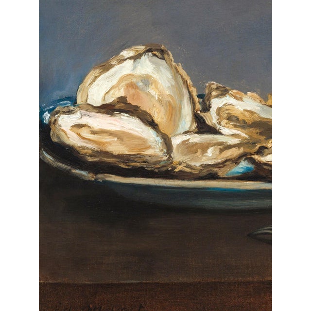 Impressionist wall art print reproduction of Oysters (1862) by Édouard Manet, depicting a refined still life of oysters,...