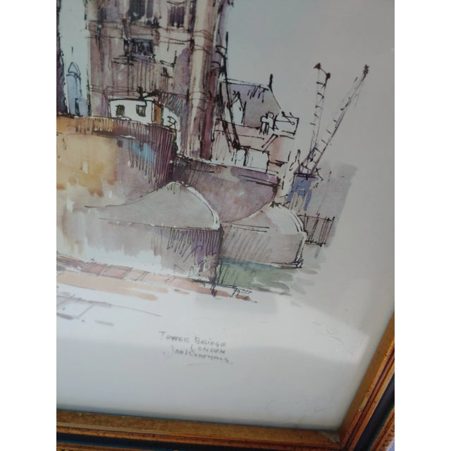 French Vintage Tower Bridge London Print For Sale - Image 3 of 9