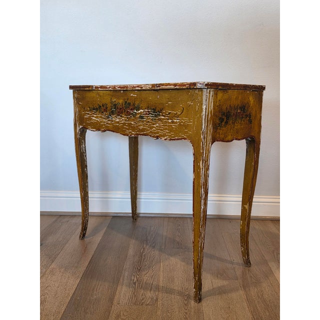 18th C. Italian Chinoiserie Venetian Louis XV Period Antique Polychrome Painted Dressing Table Console For Sale - Image 16 of 18