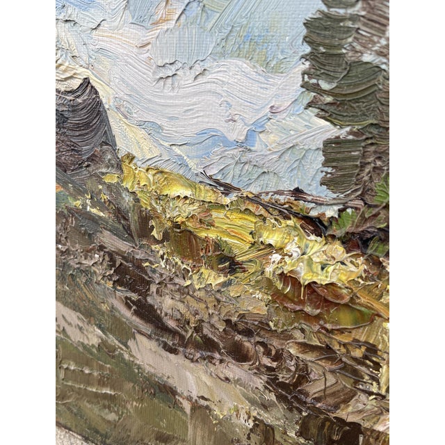 Modern Cimon Della Pala Alpine Landscape with Dolomites, 20th Century, Oil on Canvas For Sale - Image 3 of 13