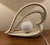 1980s Ceramic Iridescent Heart Shaped White Console Lamp For Sale - Image 10 of 10