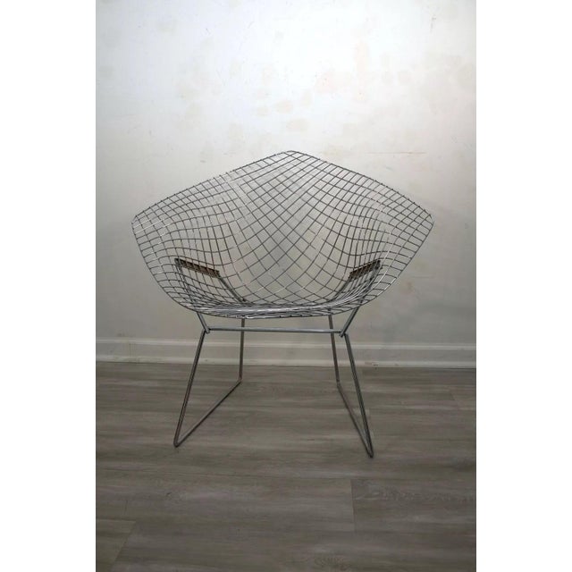 Metal Harry Bertoia for Knoll Wire Diamond Chair Mid Century Modern For Sale - Image 7 of 8