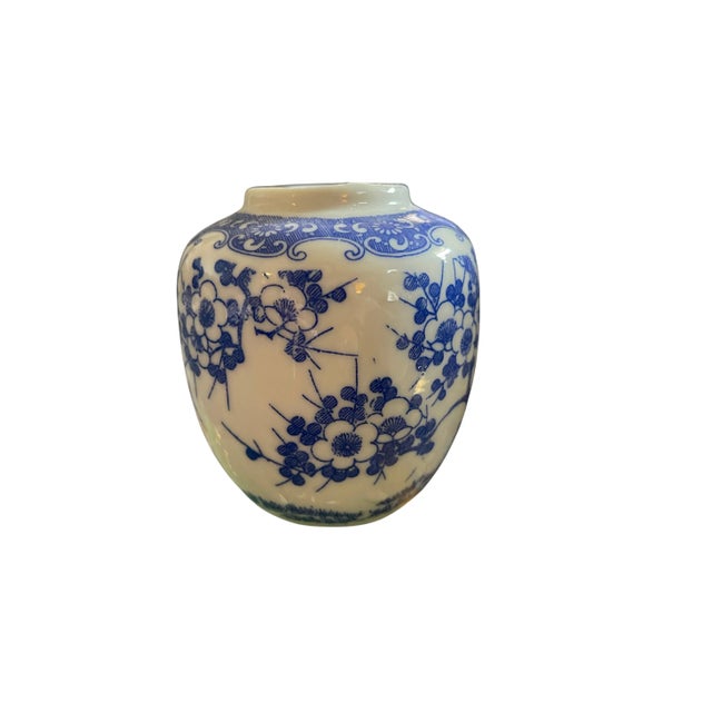 Japanese Vintage Cherry Blossom Jar For Sale - Image 3 of 6
