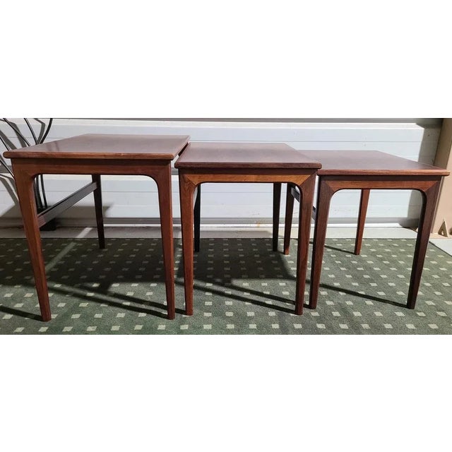 Mid-Century Nest of Table Rosewood, Denmark, 1950s, Set of 3 For Sale - Image 11 of 11