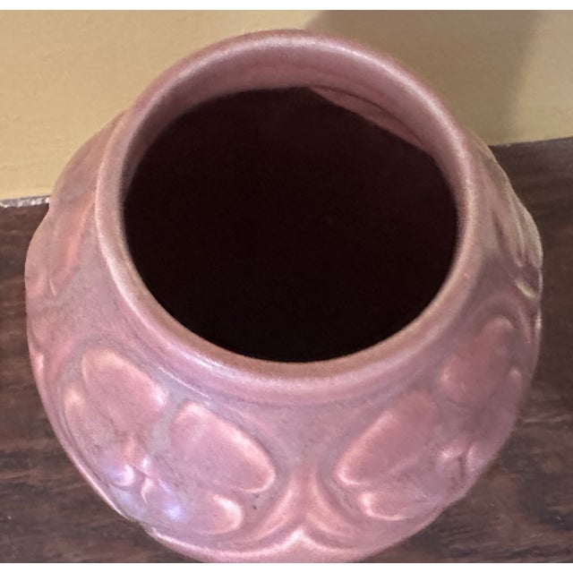 Rookwood Pottery Arts & Crafts Rose Glazed Floral Rookwood Vase For Sale - Image 4 of 5