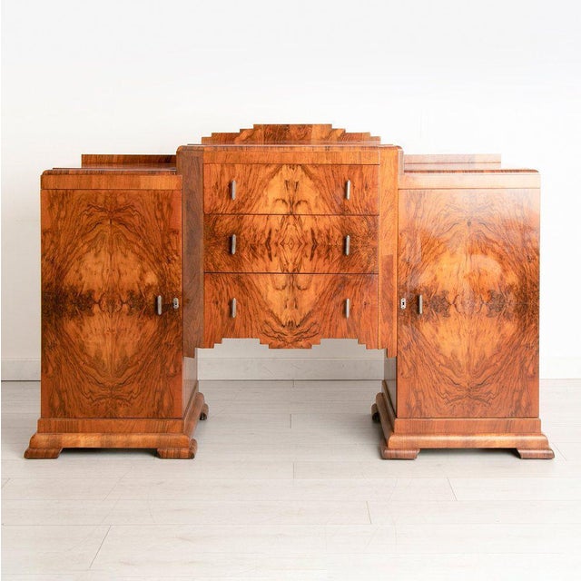 Large Art Deco Figured Walnut Sideboard For Sale - Image 14 of 14