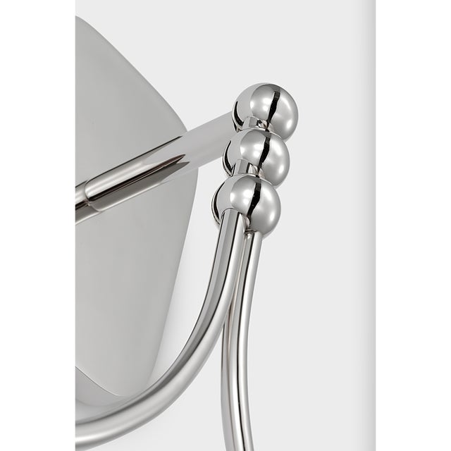 2020s Windsor Smith for Visual Comfort Signature Jodo 19" Single Sconce in Polished Nickel with White Glass For Sale - Image 5 of 9