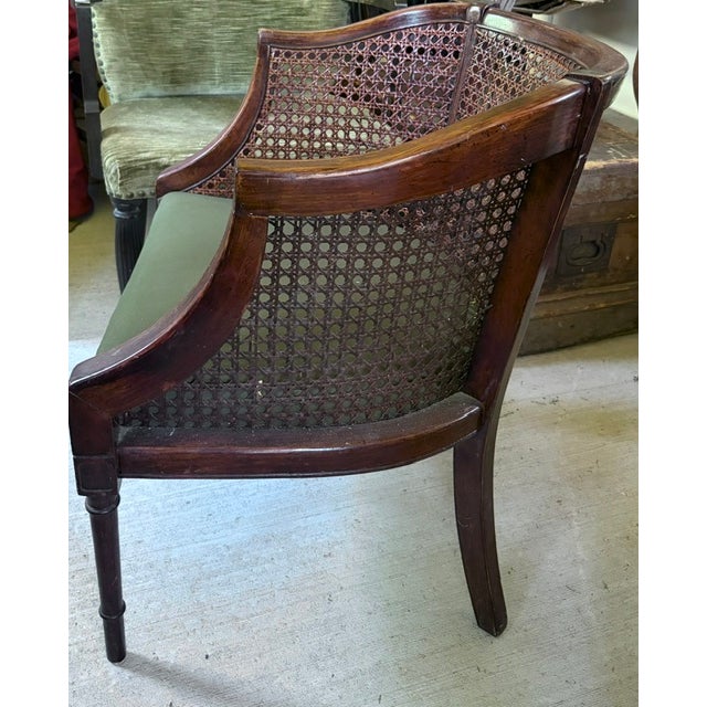 Hickory Furniture Mid Century Hickory Furniture Mahogany and Caned Club Chair For Sale - Image 4 of 6