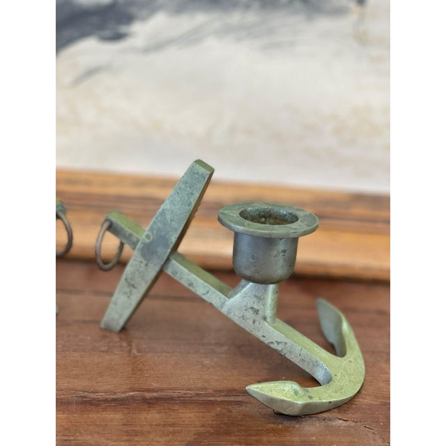 Pair of Vintage Anchor Wall Decorative Candle Holders, Nautical Maritime Decor For Sale - Image 9 of 10