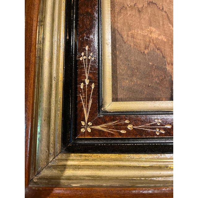 Victorian Antique Victorian Eastlake Deep Well Frame With Gilt Liner & Floral Detail For Sale - Image 3 of 4