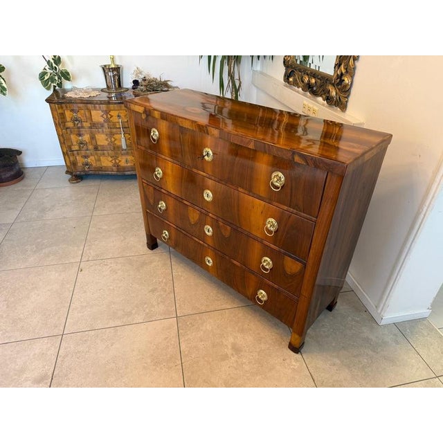 Antique Biedermeier Chest of Drawers in Walnut For Sale - Image 3 of 14