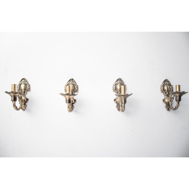 Metal Wall Lamps, Northern Europe, 1930, Set of 4 For Sale - Image 7 of 7